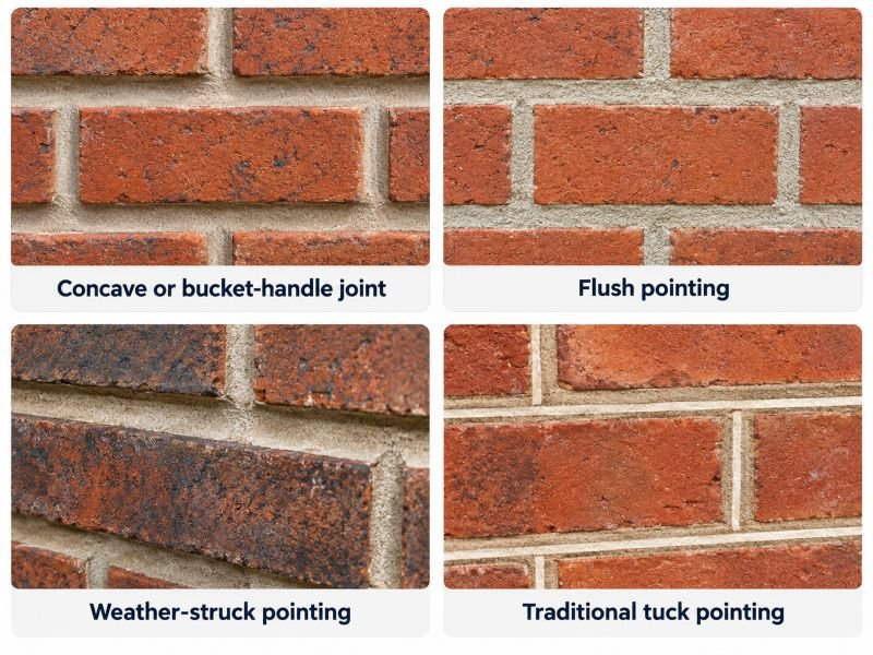 Common brickwork joint profiles